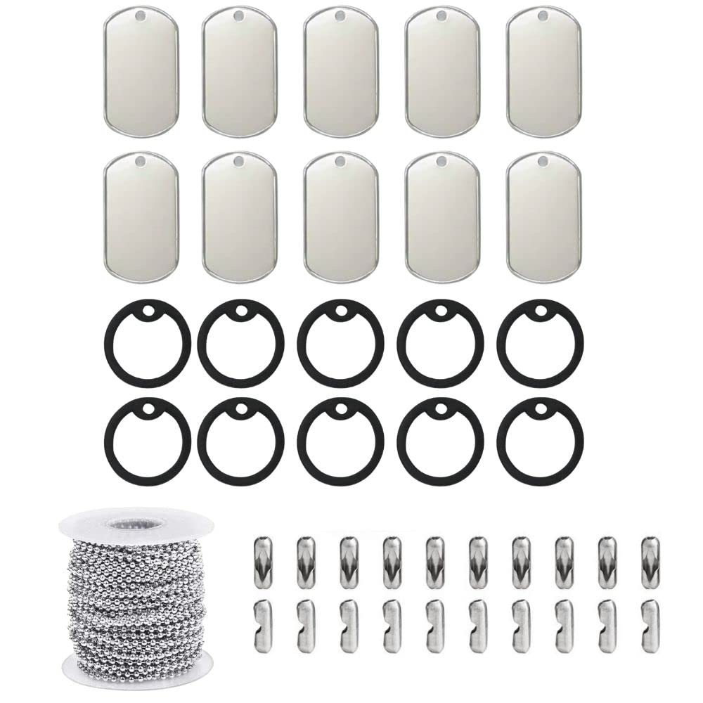 【楽天市場】【送料無料】PLEAVIT ドッグタグ サイレンサー 10枚入り ボールチェーン 20m セット オリジナル 手作り DIY 認識