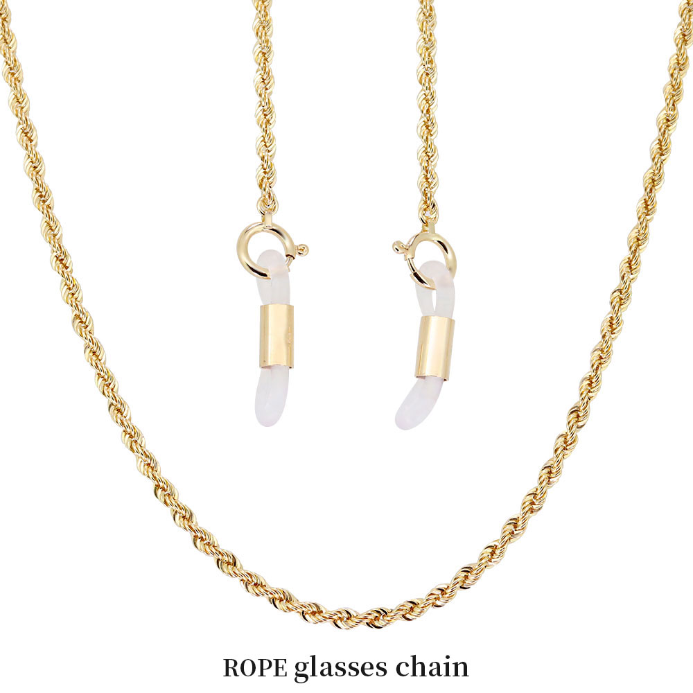 楽天市場】眼鏡チェーン メガネチェーン ゴールド 18金 中空ロープ