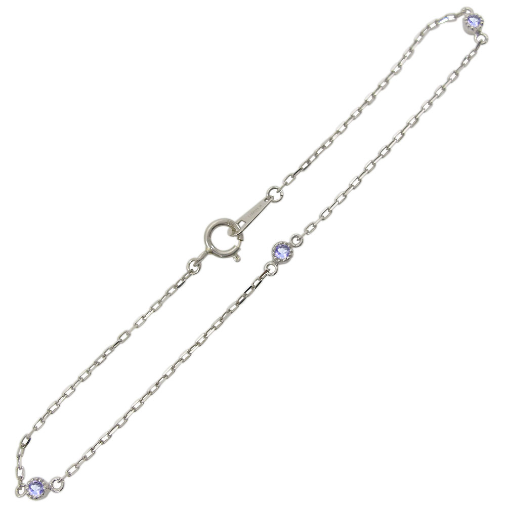 プラチナ・アンクレット・タンザナイト・シンプル・ブレスレット 51,300円