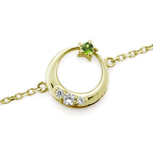 月 星 アンクレット ペリドット アンクレット 18金 ブレス 89,375円