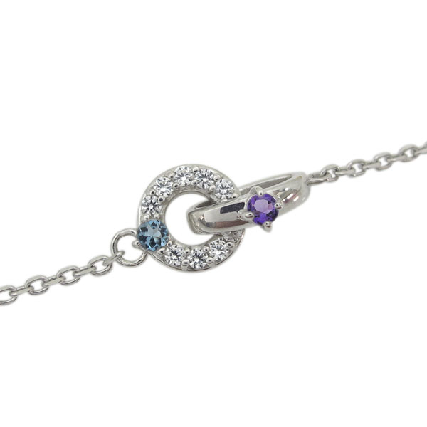 プラチナ ダブルリング アメジストアンクレット Infinity ブレス|PLEJOUR 誕生石ジュエリー専門店