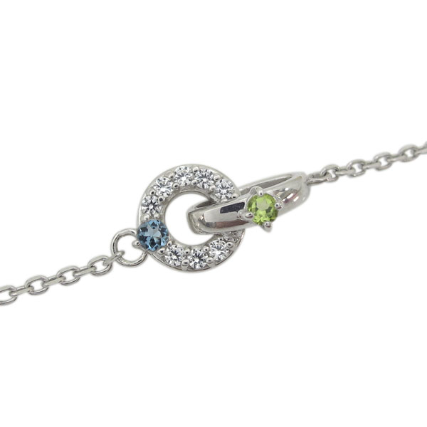 プラチナ ダブルリング ペリドットアンクレット Infinity ブレス｜PLEJOUR 誕生石ジュエリー専門店