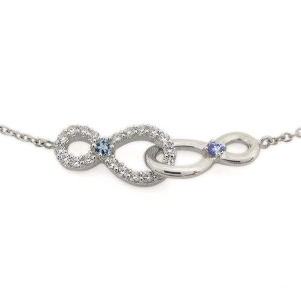 プラチナ アンクレット アクアマリンサンタマリア ブレスレット Infinity 無限大｜PLEJOUR 誕生石ジュエリー専門店
