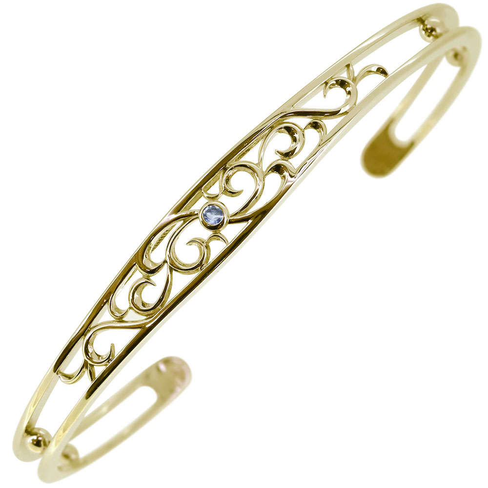 SALE／78%OFF】 バングル ゴールド メンズ 18k 透かし ブレスレット アクアマリンサンタマリア トライバル 男性 fucoa.cl