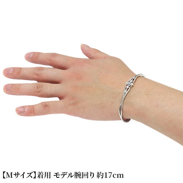 18金 ブレスレット メンズ 人気 バングル 18k アクアマリンサンタ 
