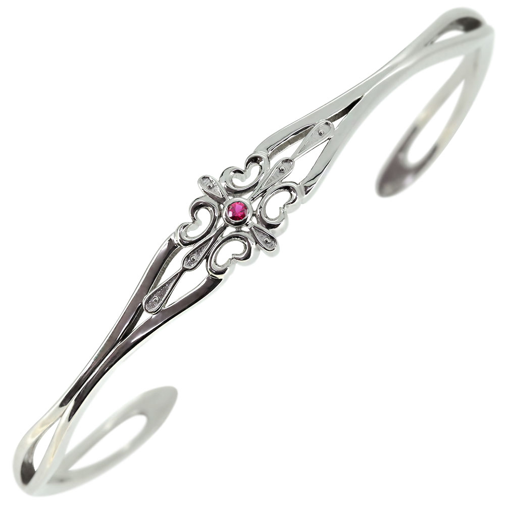 最旬トレンドパンツ メンズ バングル クロス ブレスレット 10k 7月誕生石 ルビー メンズブレス Fucoa Cl