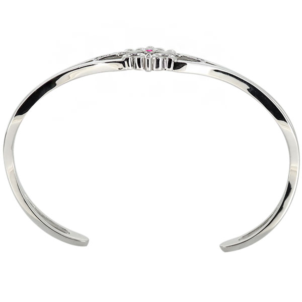 18金 ブレスレット メンズ バングル 18k ゴールド クロス 人気 ルビー 透かし Rvcconst Com