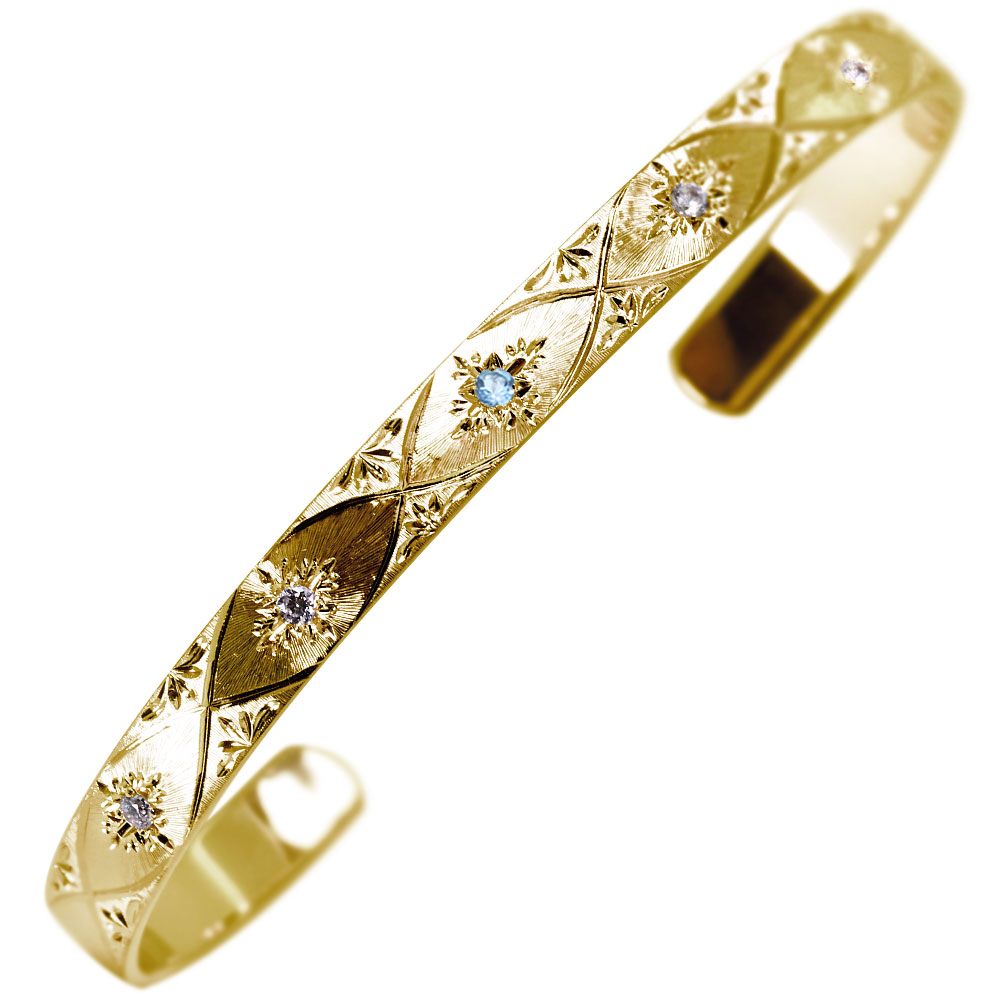 バングル ゴールド 18k 18金 レディース ブルートパーズ ブレスレット ピンクゴールド K18 11月誕生石 女性 プレゼント ジュエリー おすすめ 大人 誕生日 記念日 彼女 ギフト かわいい|PLEJOUR 誕生石ジュエリー専門店