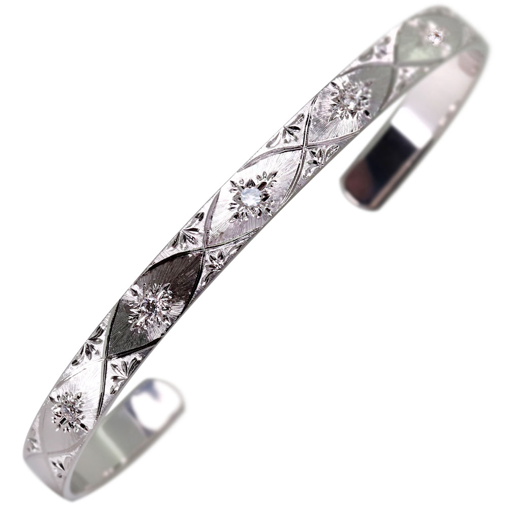 楽天市場】シルバー バングル レディース サファイア 誕生石 9月 唐草