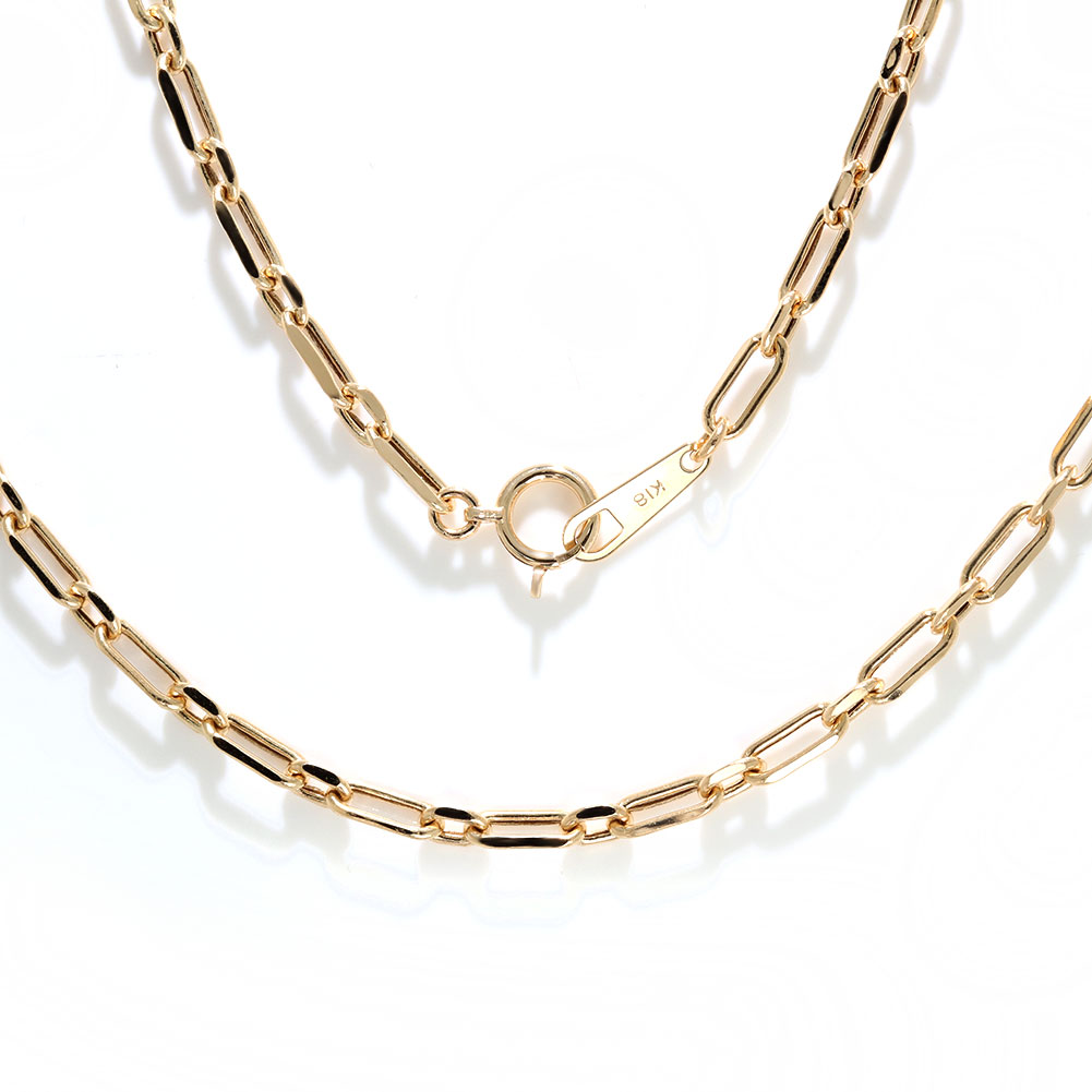 楽天市場】中空チェーン 18金 ネックレス メンズ 中空 18K メンズ