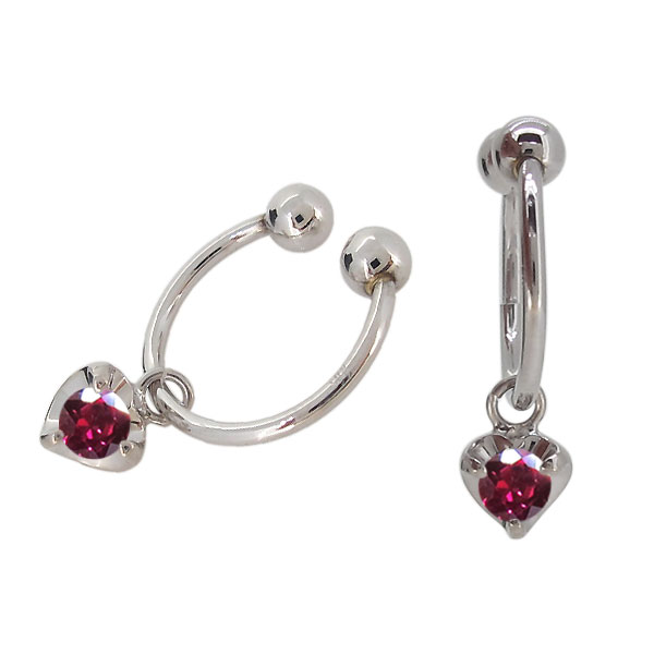 楽天市場 イヤーカフ イヤリング ルビー レディース プラチナ フープ ハート 人気 かわいい Pt900 敬老の日 Plejour プレジュール