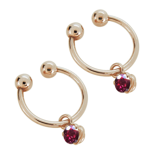 色々な イヤリング おしゃれ 星 イヤーカフ レディース ルビー ノンホールピアス K10 敬老の日 イヤリング