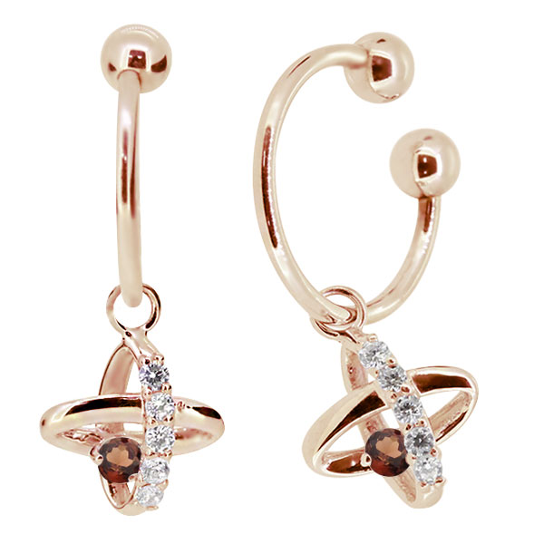 高質で安価 楽天市場 イヤリング フープ ノンホールピアス 揺れる 星 宇宙 レディース 1月誕生石 ガーネット 10k 両耳 Plejour プレジュール 安い Fiker Org