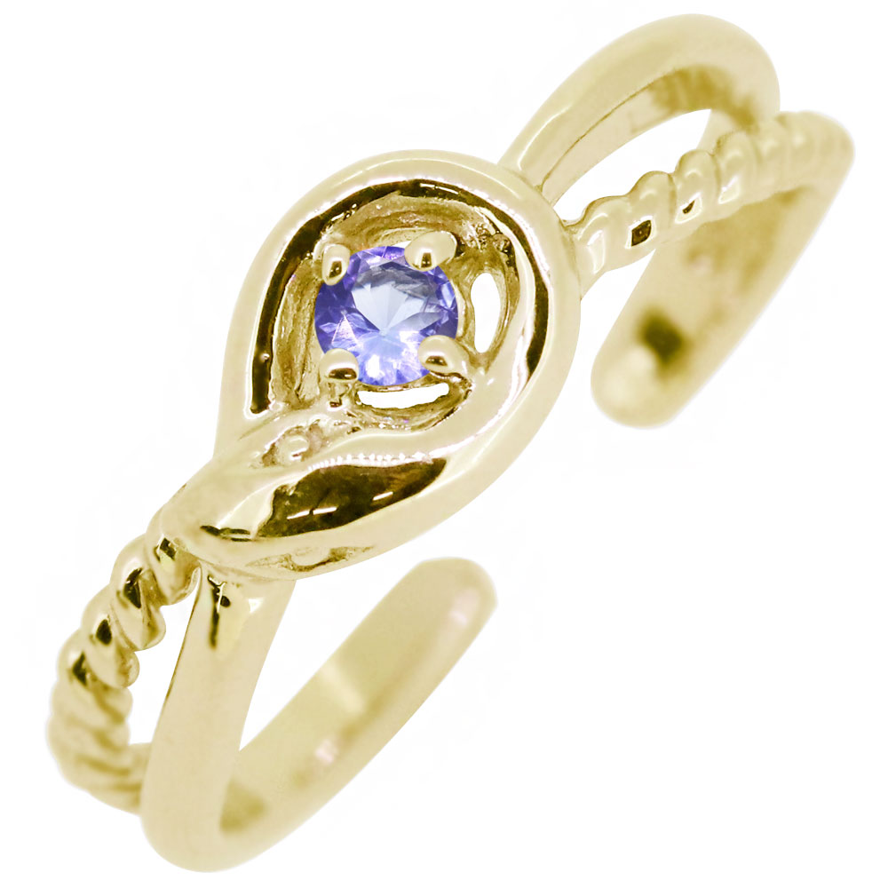 イヤーカフ レディース 18金 18k イヤリング タンザナイト 誕生石 12月 蛇 へび イヤカフ 片耳｜PLEJOUR 誕生石ジュエリー専門店
