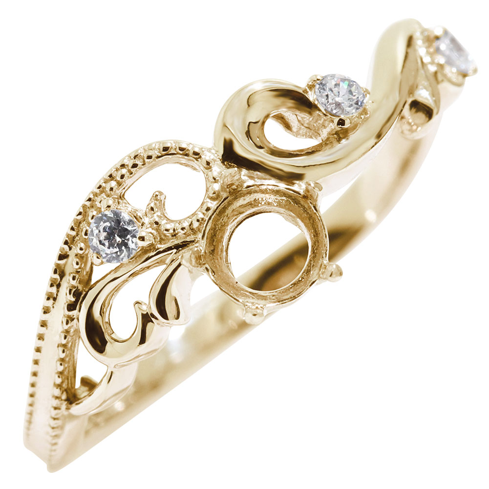 指輪 空枠 枠 セミオーダー リング ジュエリーリフォーム K18 18金 18K K10 10金 10K プラチナ ゴールド ピンクゴールド シルバー ホワイトゴールド Pt900 SV925 唐草 ゴージャス 華やか アラベスク 唐草 17,464円