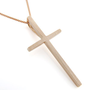 クロス ネックレス k18 ゴールド シンプル シャープ クロス ネックレス マット つや消し 18k ペンダント 18金 ジュエリー プレゼント 女性用|PLEJOUR 誕生石ジュエリー専門店