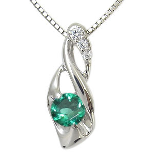 エメラルド 天然石 ネックレス 5月誕生石 シンプル 人気 大人 シルバー ペンダント