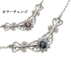 アレキサンドライト エンジェル ネックレス 天使 矢印 K10 アローネックレス