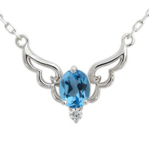 楽天市場】エンジェル・ネックレス・ブルートパーズ・18金・天使の羽