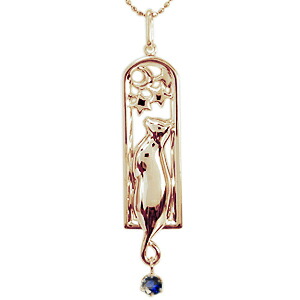 ネコ・月・星・ペンダント・サファイア・ネックレス・K10｜PLEJOUR 誕生石ジュエリー専門店 92,125円