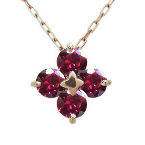 フラワー・ネックレス・ルビー・10金・花・ネックレス|PLEJOUR 誕生石ジュエリー専門店