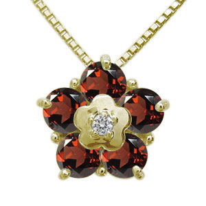 55 以上節約 花 ネックレス ガーネット K18 ペンダント レディース 人気 プレゼント 母の日 第1位獲得 Jamunagroup Com