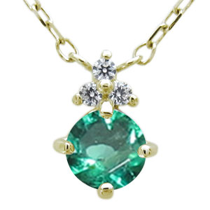 エメラルド ネックレス 18k エメラルドネックレス レディース シンプル プレゼント 5月誕生石 女性用 プレゼント 角小豆チェーン 18金 k18 ゴールド ジュエリー