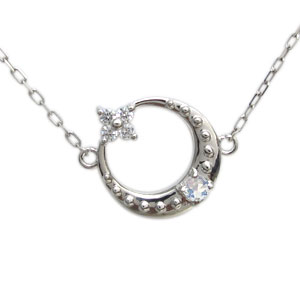 プラチナ ロイヤルブルームーンストーン ネックレス 星 月モチーフ ネックレス 51,420円