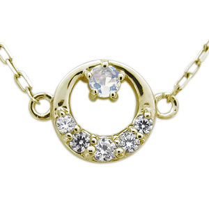 ロイヤルブルームーンストーン ネックレス 月 プチネックレス K18 ペンダント｜PLEJOUR 誕生石ジュエリー専門店