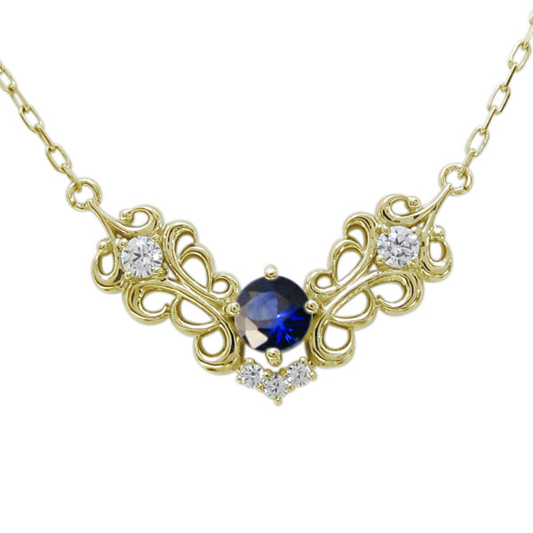 ヴィンテージ ネックレス　サファイア ダイヤ 18k イタリア製 ヴィンテージ ネックレス サファイア ダイヤ 18k イタリア製