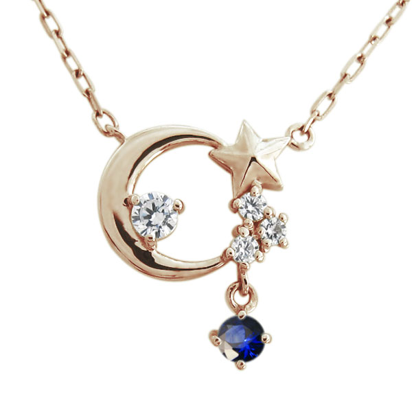 カレンシルバー、星と月のネックレス 大人気【再販◇Creema限定】『太陽*月*星』ネックレス【14kgf