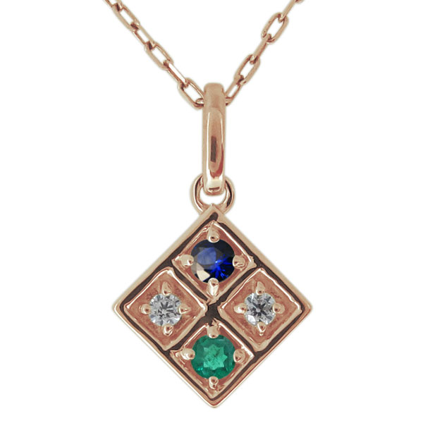 ネックレス レディース 18金 18k サファイア スクエア 四角 ペンダント シンプル プレゼント 母の日 2026|PLEJOUR 誕生石ジュエリー専門店