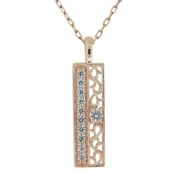 ネックレス ダイヤモンド 18金 18k 唐草 プレート レディースペンダント カジュアル プレゼント 母の日 2026