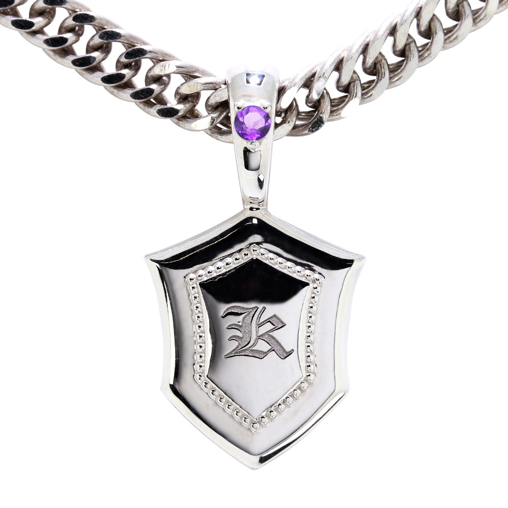 楽天市場】誕生石 ネックレス トップ イニシャル メンズ 10金