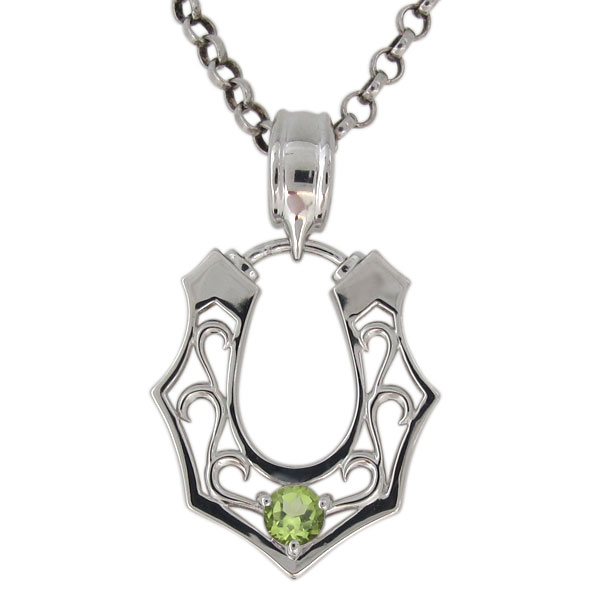 絶対一番安い 楽天市場 プラチナ メンズ ネックレス 天然石 ペリドット 馬蹄 唐草 ペンダント Plejour プレジュール 工場直送 Tadawul Ly
