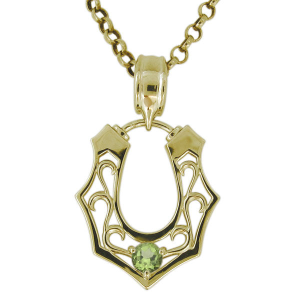 55 以上節約 ネックレス メンズ 馬蹄 8月誕生石 ペリドット 18金 K18 ペンダント 唐草 Plejour プレジュール 100 の保証 Www Sha Edu In