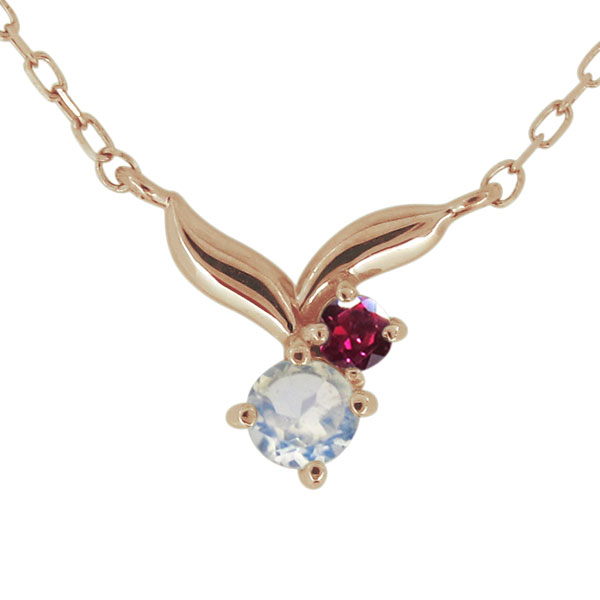 ネックレス K18 18金 天然石 ロイヤルブルームーンストーン リーフモチーフ ペンダント｜PLEJOUR 誕生石ジュエリー専門店