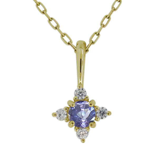 タンザナイト ネックレス シンプル 10金 レディース ペンダント 12月誕生石 上品 プレゼント 母の日 2026｜PLEJOUR 誕生石ジュエリー専門店