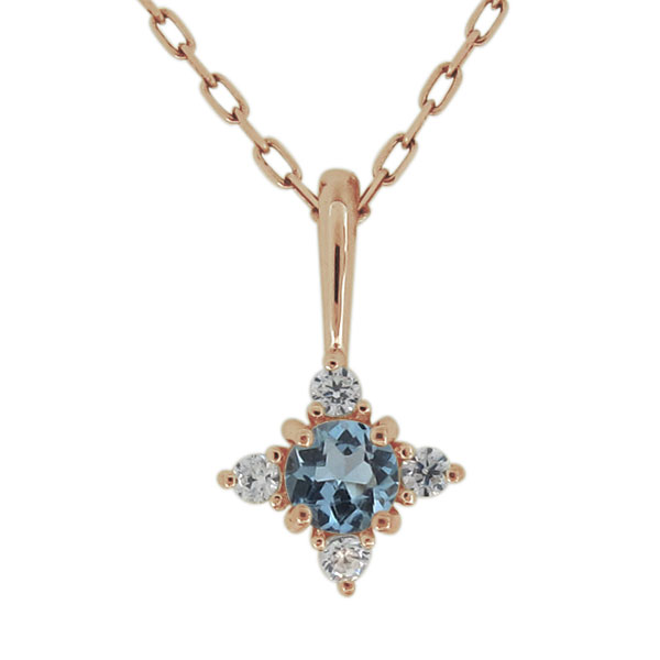 ネックレス 18金 K18 レディース シンプル 天然石 アクアマリンサンタマリア ペンダント プレゼント 母の日 2026|PLEJOUR 誕生石ジュエリー専門店