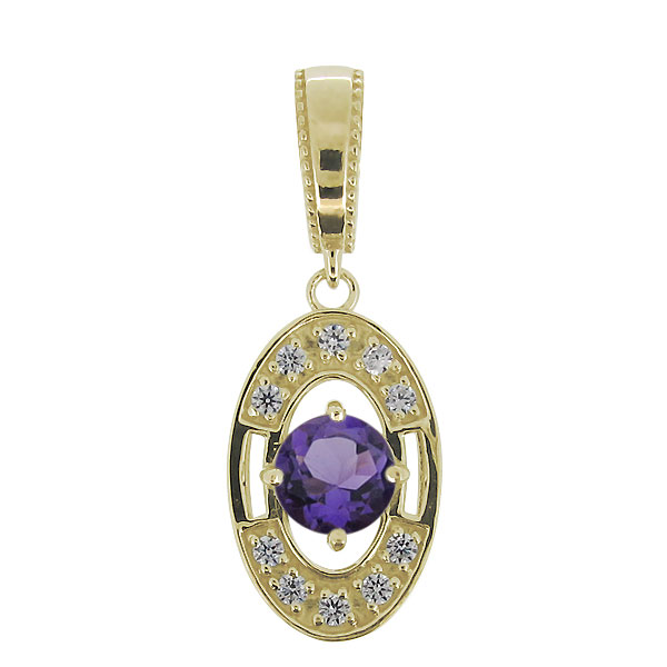 ネックレス トップ メンズ 喜平用 シンプル 10金 K10 アメジスト 父の日 2026｜PLEJOUR 誕生石ジュエリー専門店