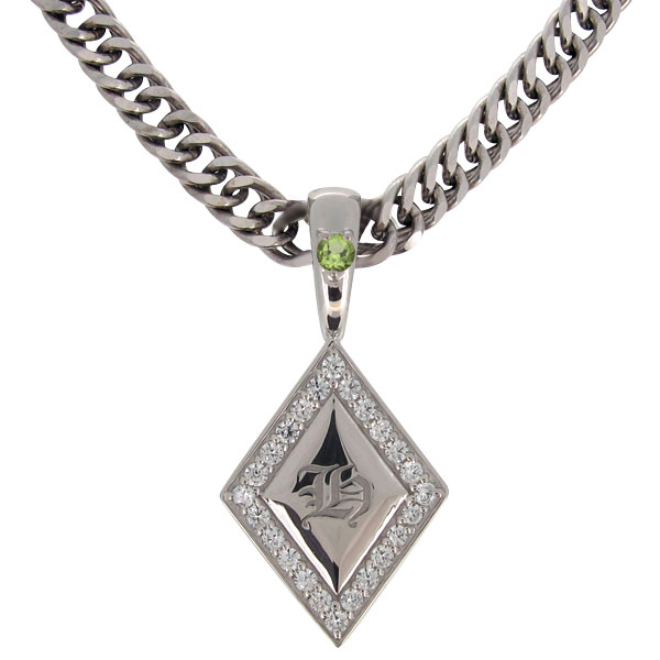 楽天市場 ネックレス メンズ 30代 プラチナ イニシャル 喜平 ペリドット 8月誕生石 Plejour プレジュール