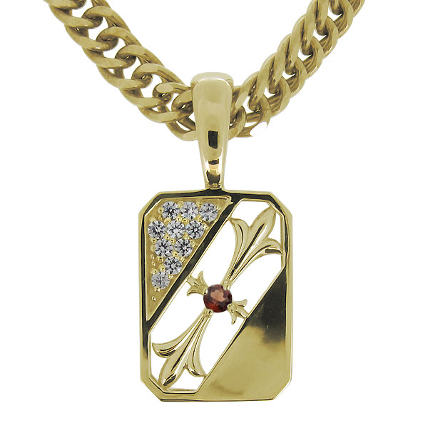 正規激安 楽天市場 ネックレス メンズ クロス 喜平チェーン 10金 ガーネット ペンダント Plejour プレジュール 想像を超えての Imis Ma