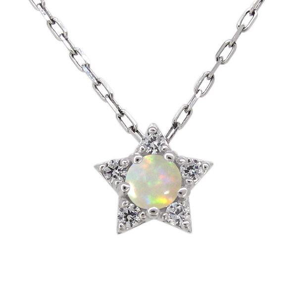 スター ネックレス シンプル オパール 星 プラチナ ペンダント レディース ギフト プレゼント 母の日 2026｜PLEJOUR 誕生石ジュエリー専門店