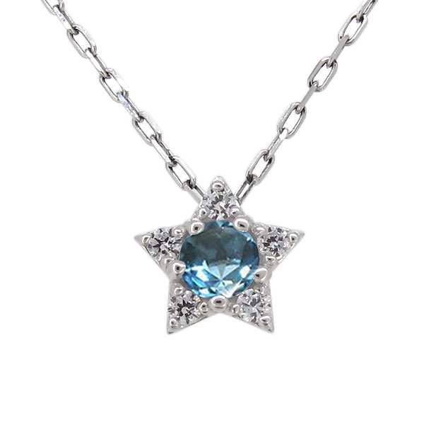 スター ネックレス シンプル ブルートパーズ 星 プラチナ ペンダント レディース ギフト プレゼント 母の日 2026｜PLEJOUR 誕生石ジュエリー専門店