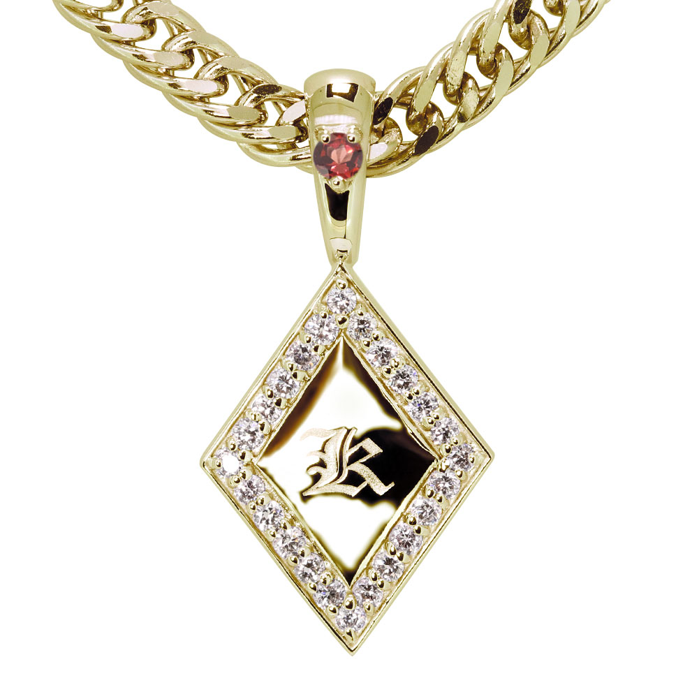 ネックレス 18k メンズ 喜平 18金 イニシャルペンダント ガーネット 父の日 2026|PLEJOUR 誕生石ジュエリー専門店