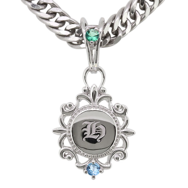 メンズ ネックレス イニシャル ペンダント プラチナ エメラルド 喜平 貨物輸送無料 プラチナ メンズネックレス イニシャル入り 5月誕生石 メンズペンダント 男性 大人 ハイカラ プレゼント Cmsmontera Com