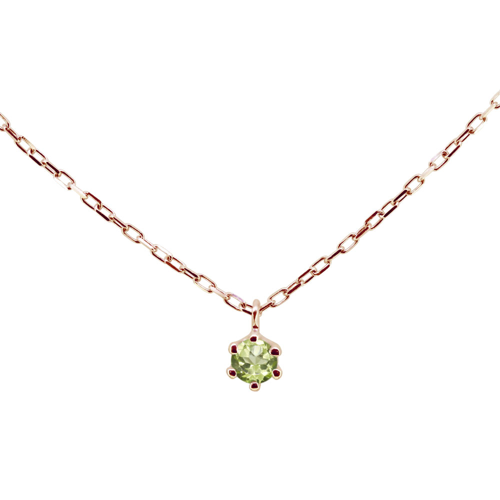 18金 ネックレス 一粒 スキンジュエリー 18k レディース シンプル ペリドット 華奢 29,380円