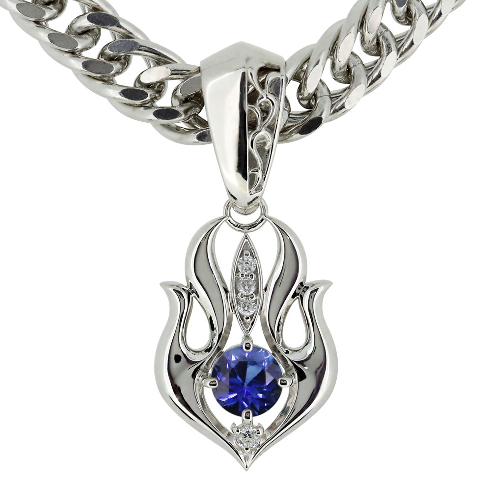 楽天市場】メンズ ネックレス 誕生石 9月 サファイア 10k 喜平