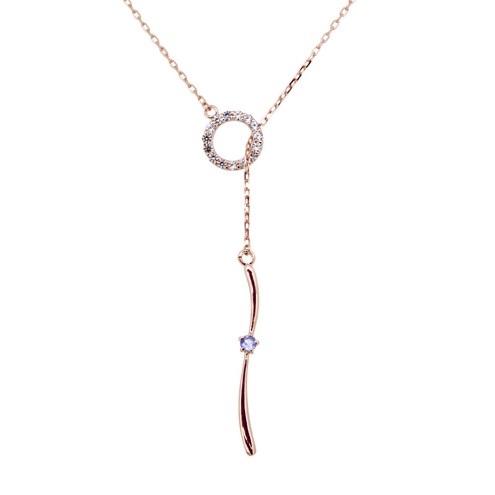 ネックレス ラリエット ロング Y字 レディース タンザナイト 10k 誕生石 12月 シンプル ロングネックレス 大人 上品 59,820円