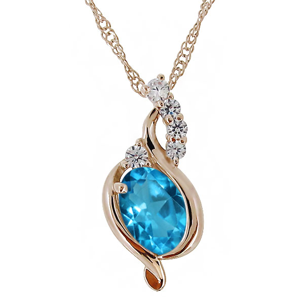 ネックレス 一粒 レディース 18k 18金 大粒 ブルートパーズ ペンダント 大ぶり|PLEJOUR 誕生石ジュエリー専門店
